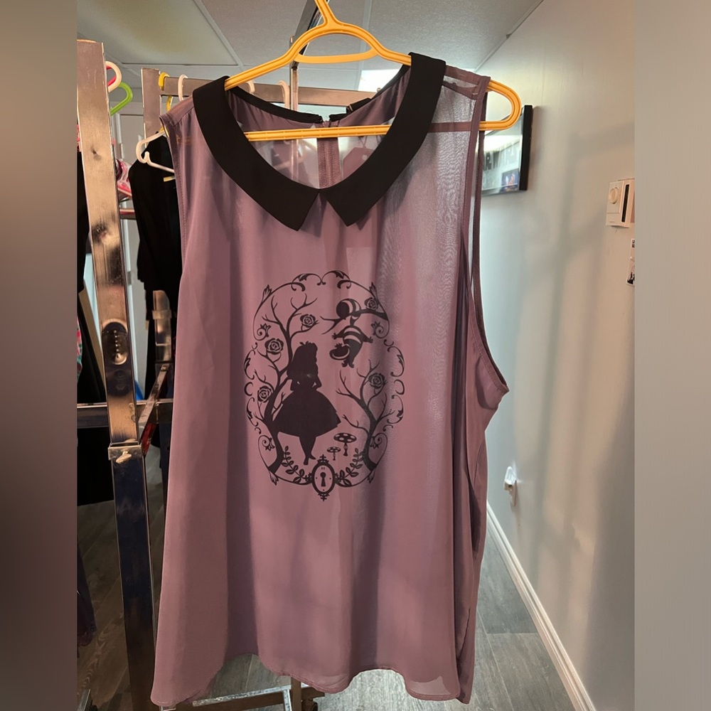 Beautiful sheer torrid Alice in Wonderland top